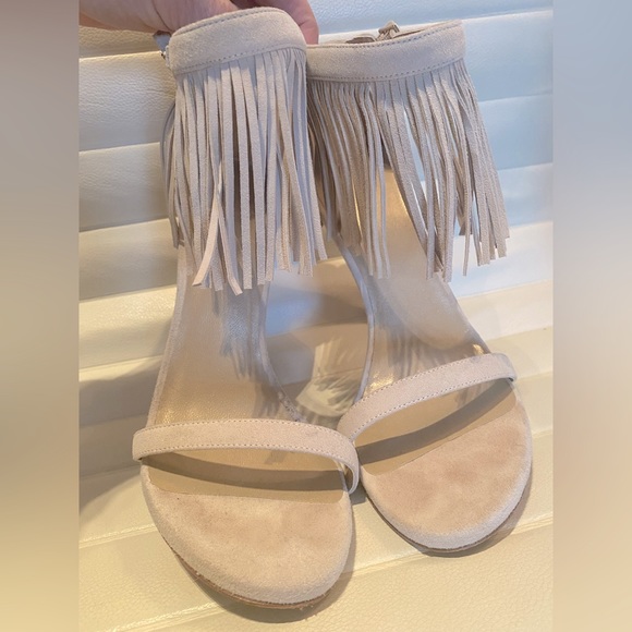Stuart Weitzman Suede Fringed Stilettos - Picture 1 of 11